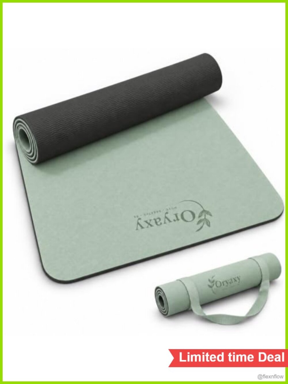 6mm TPE Non Slip Yoga Mat with Carrying Strap 72x24 Exercise Pilates Mat